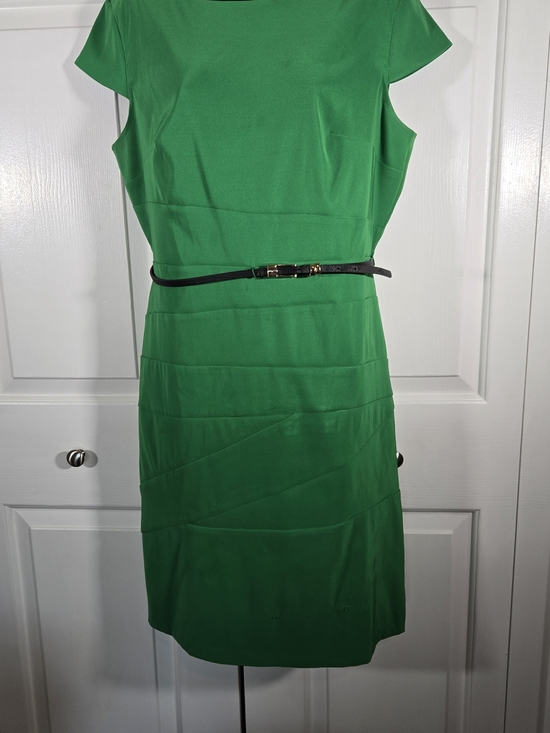 Alyx Dresses & Skirts - ALYX Green Sheath Dress Size 14 Cap Sleeve Career Cocktail Midi Dress